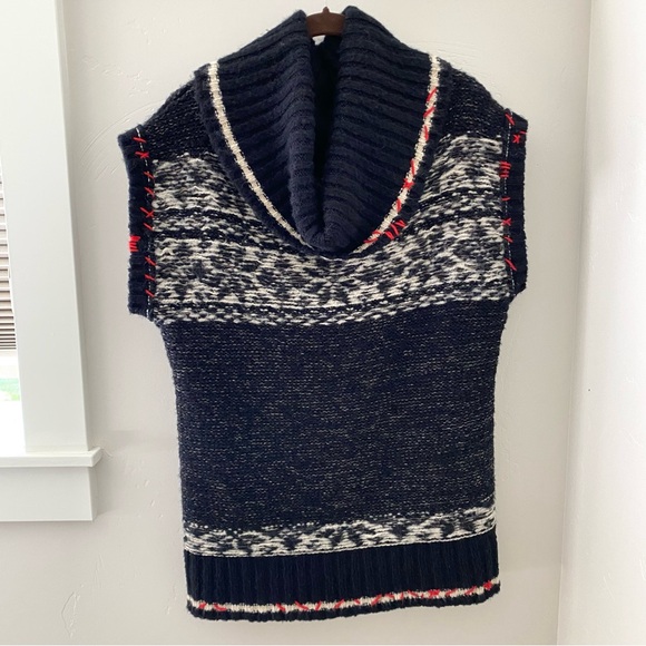 Free People Fair Isle Sweater Vest Cowl Neck size Small - Picture 1 of 8
